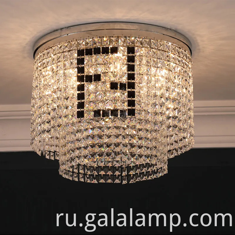 Элегантный современный хрустальный светодиодный потолочный свет для шикарных интерьеров